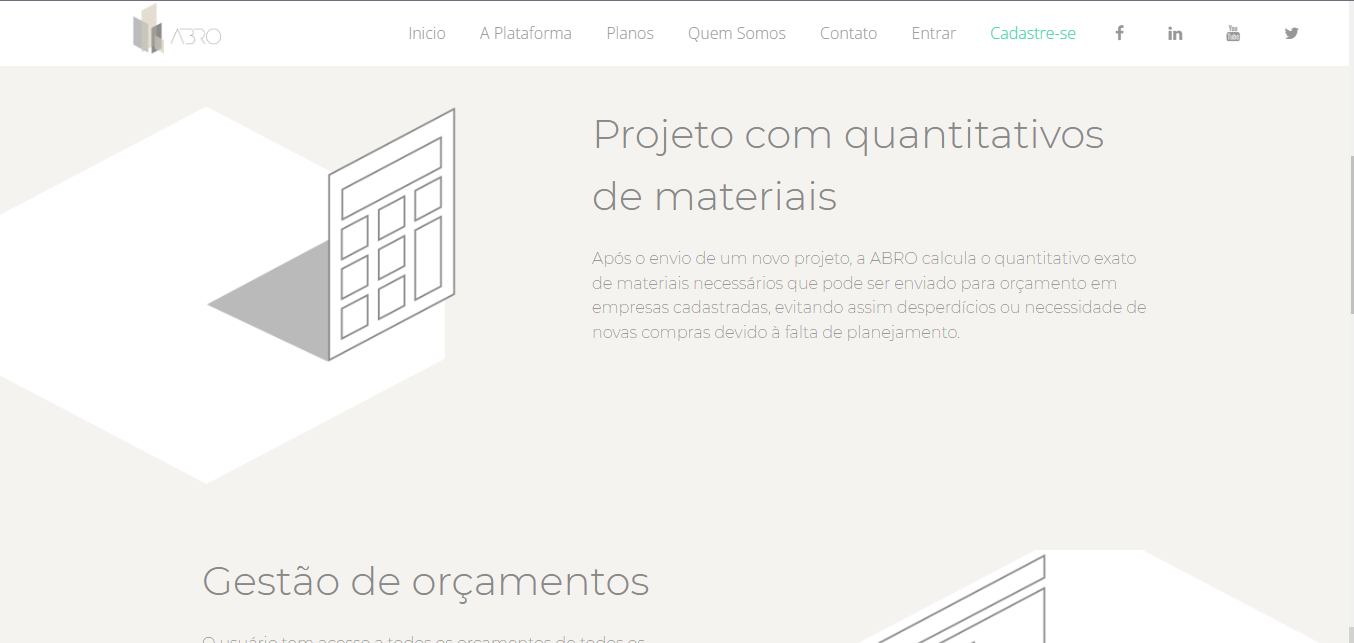 A plataforma Quantitativos