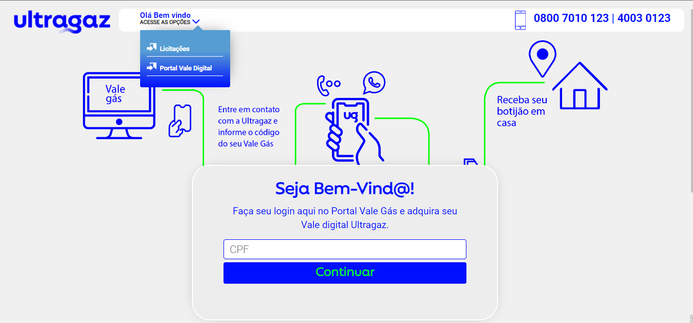 Página Inicial Portal Ultragaz