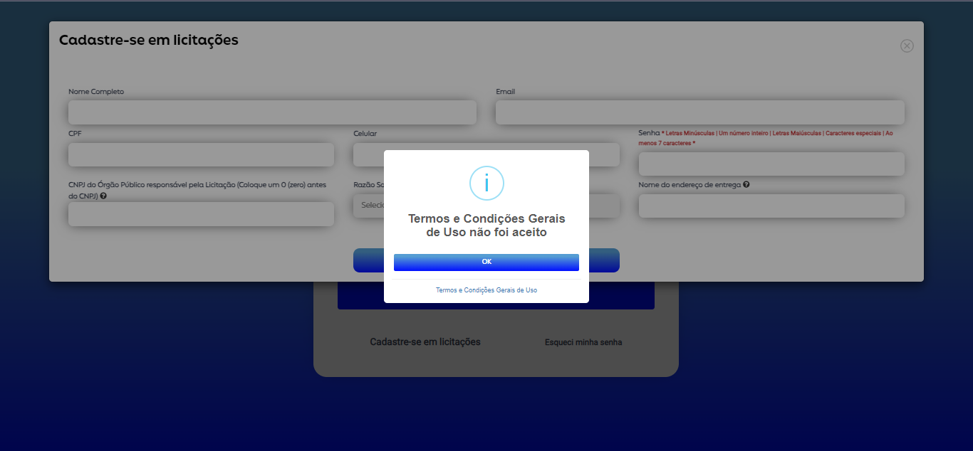 Modal Cadastro